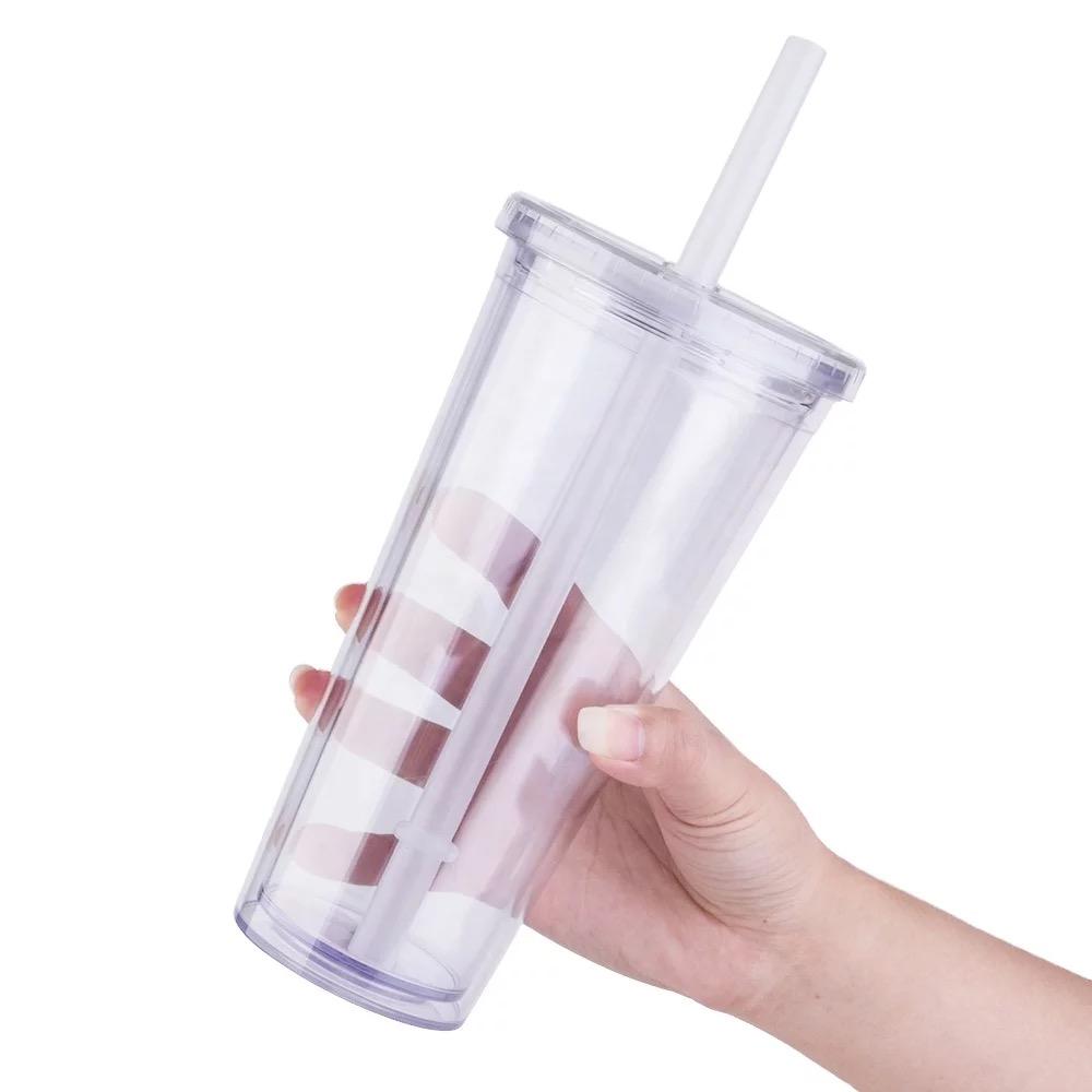 BOBA - Clear acrylic double wall Boba Tea Tumblers screw on lid - LBB Resin - Blank, boba, bubble, sale, tea