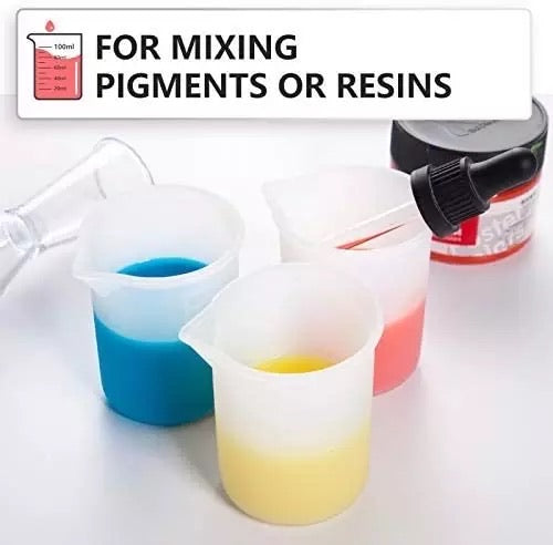 Silicone Measuring & Mixing Cups 100, 250 & 500ml - LBB Resin - cup, jug, preorder, reusable, silicone, spo-default, spo-disabled, tool, tools, Wholesale