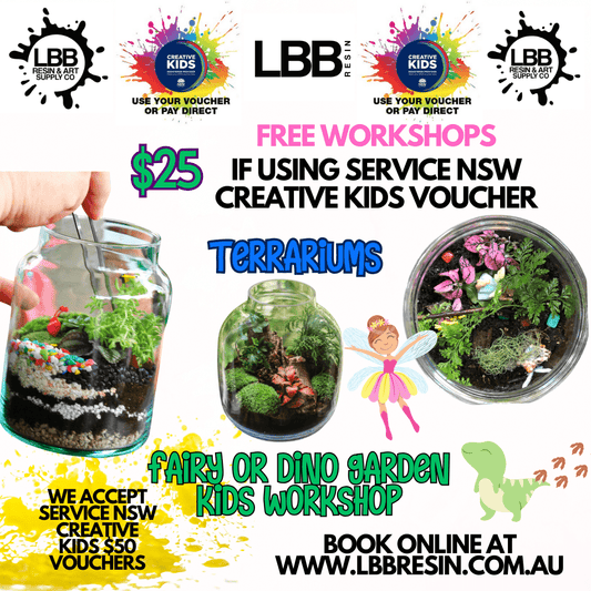 Terrarium - Kids Workshop Bourke 27th April 1pmLBB Resinkids